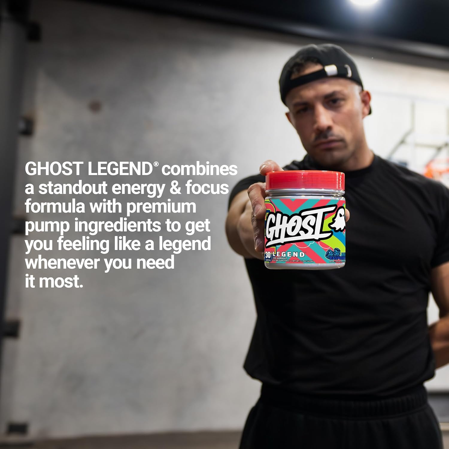 Blue Raspberry GHOST Legend V3 Pre-Workout Powder - 30 Servings - Energy & Focus Supplement with Caffeine, L-Citrulline, Beta Alanine - Soy, Sugar, Gluten-Free Vegan Formula for Men & Women
