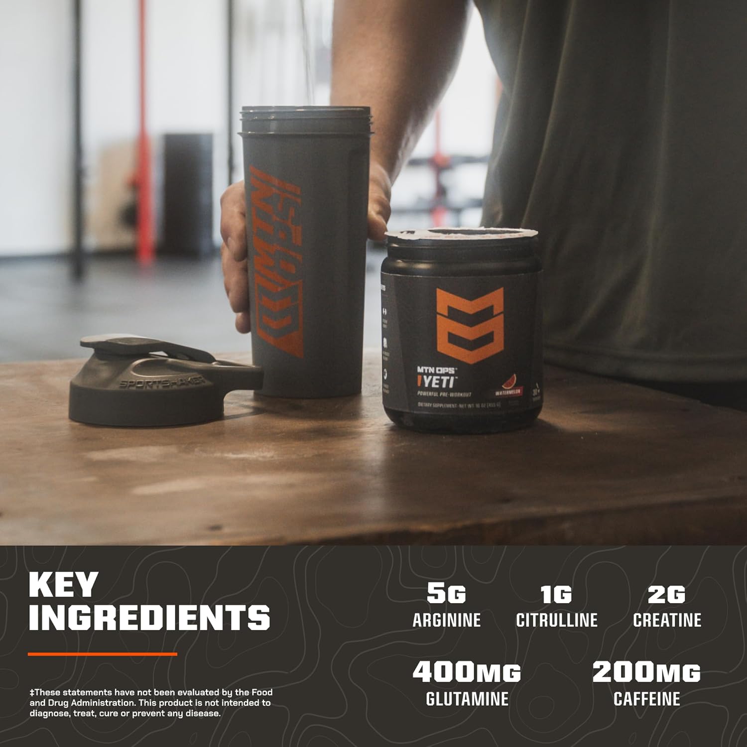 Blue Raspberry MTN OPS Yeti Monster Pre-Workout Powder Energy Drink - 30 Servings