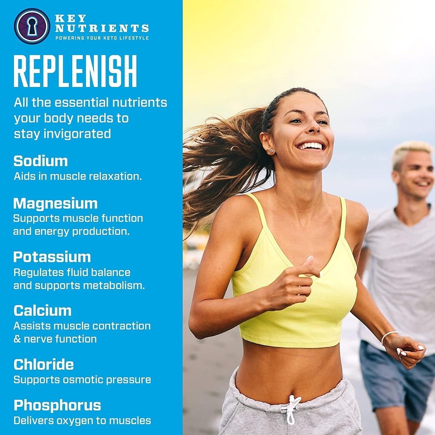 Blue Raspberry Multivitamin Electrolyte Powder with Key Nutrients for Endurance & Hydration - Sugar-Free Energy Supplement - 90 Servings, Made in USA