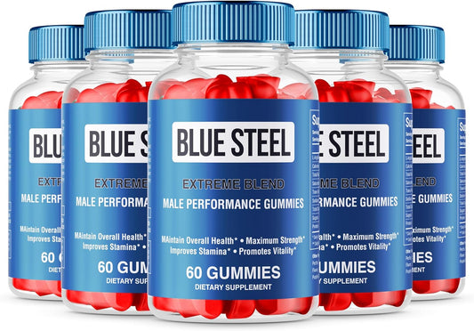 Blue Steel Gummies (5 Pack) with Advanced Formula for Reviews