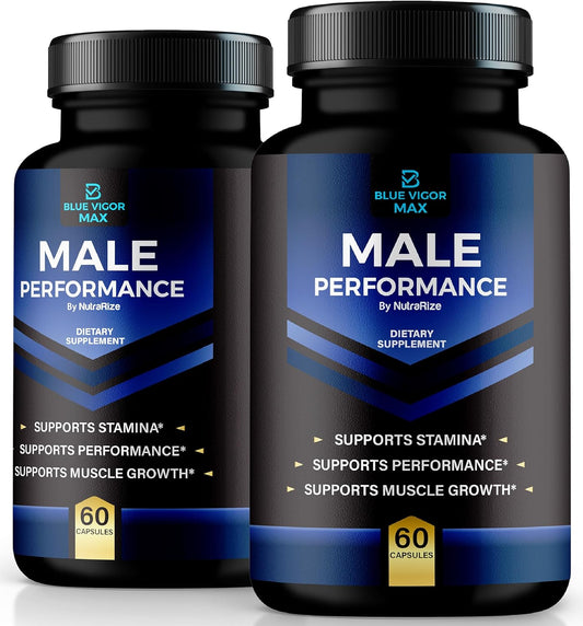 Blue Vigor Max Pills - Pack of 2 All-Natural Capsules for Fitness & Wellness, Premium Daily Nutrition & Energy Supplement (120 Capsules)