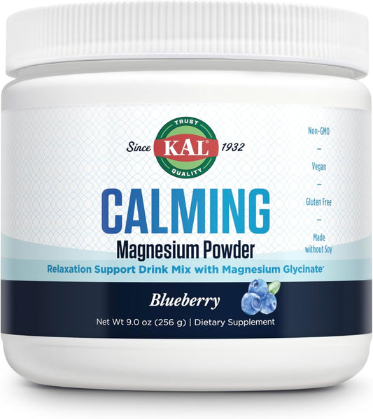 Blueberry Flavored Magnesium Powder Supplement for Relaxation Support - High Absorption, Vegan, Gluten Free - 40 Servings, 9 oz