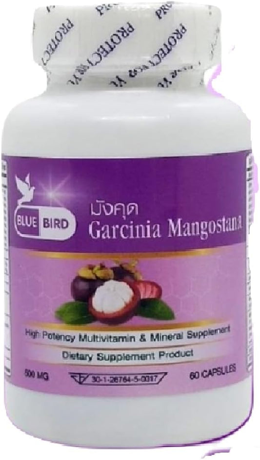 Bluebird Garcinia Mangostana Capsules - 60 Count - Pure and Natural Dietary Supplement for Weight Management and Wellness