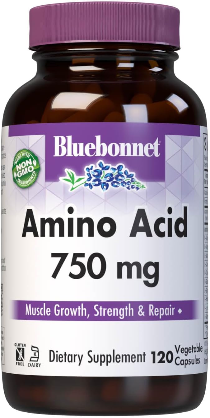 Bluebonnet Amino Acid Supplement 750 mg - 120 Vegetarian Capsules