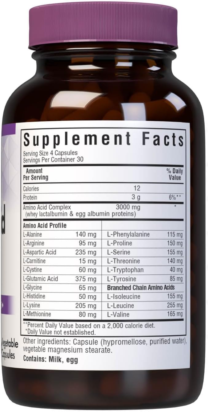 Bluebonnet Amino Acid Supplement 750 mg - 120 Vegetarian Capsules