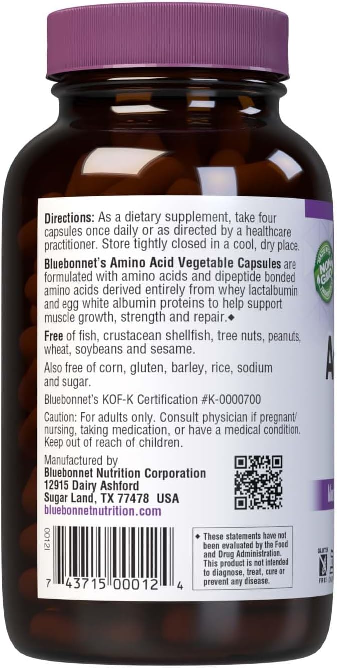 Bluebonnet Amino Acid Supplement 750 mg - 120 Vegetarian Capsules