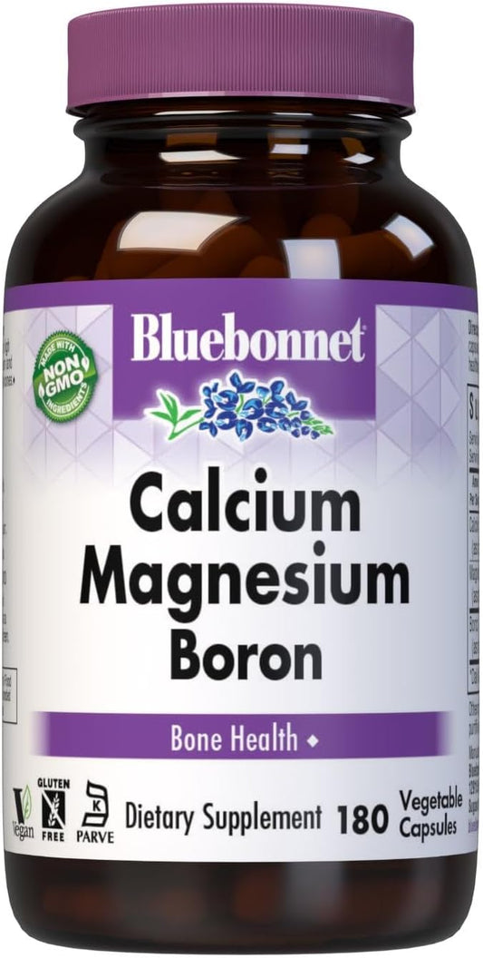 BlueBonnet Calcium Magnesium Boron Vegetarian Capsules, 180 Count
