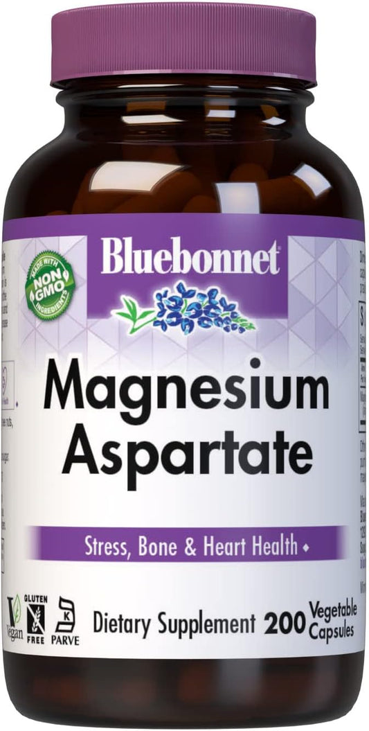 Bluebonnet Nutrition 400 mg Magnesium Aspartate - 200 Vegetarian Capsules