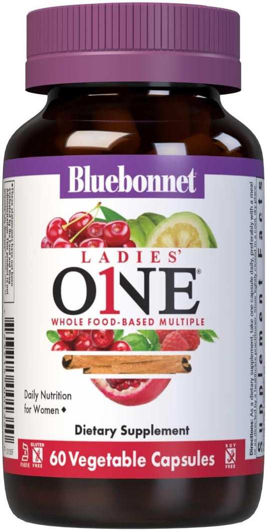 BlueBonnet Nutrition Ladies Whole Food Multiple Capsules with K2 for Energy and Vitality - Non-GMO, Gluten-Free, 60 Count
