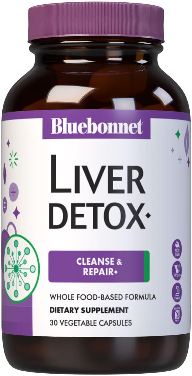 Bluebonnet Nutrition Liver Detox Capsules - Antioxidant Liver Health Support - Soy-Free, Gluten-Free, Kosher, Non-GMO, Dairy-Free - 30 Servings