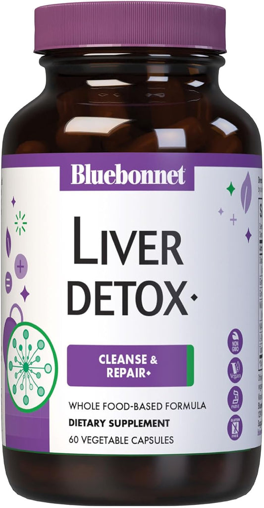 Bluebonnet Nutrition Liver Detox Capsules - Liver Health Support with Antioxidant Protection, Soy-Free, Gluten-Free, Kosher, Non-GMO, Dairy-Free - 60 Servings