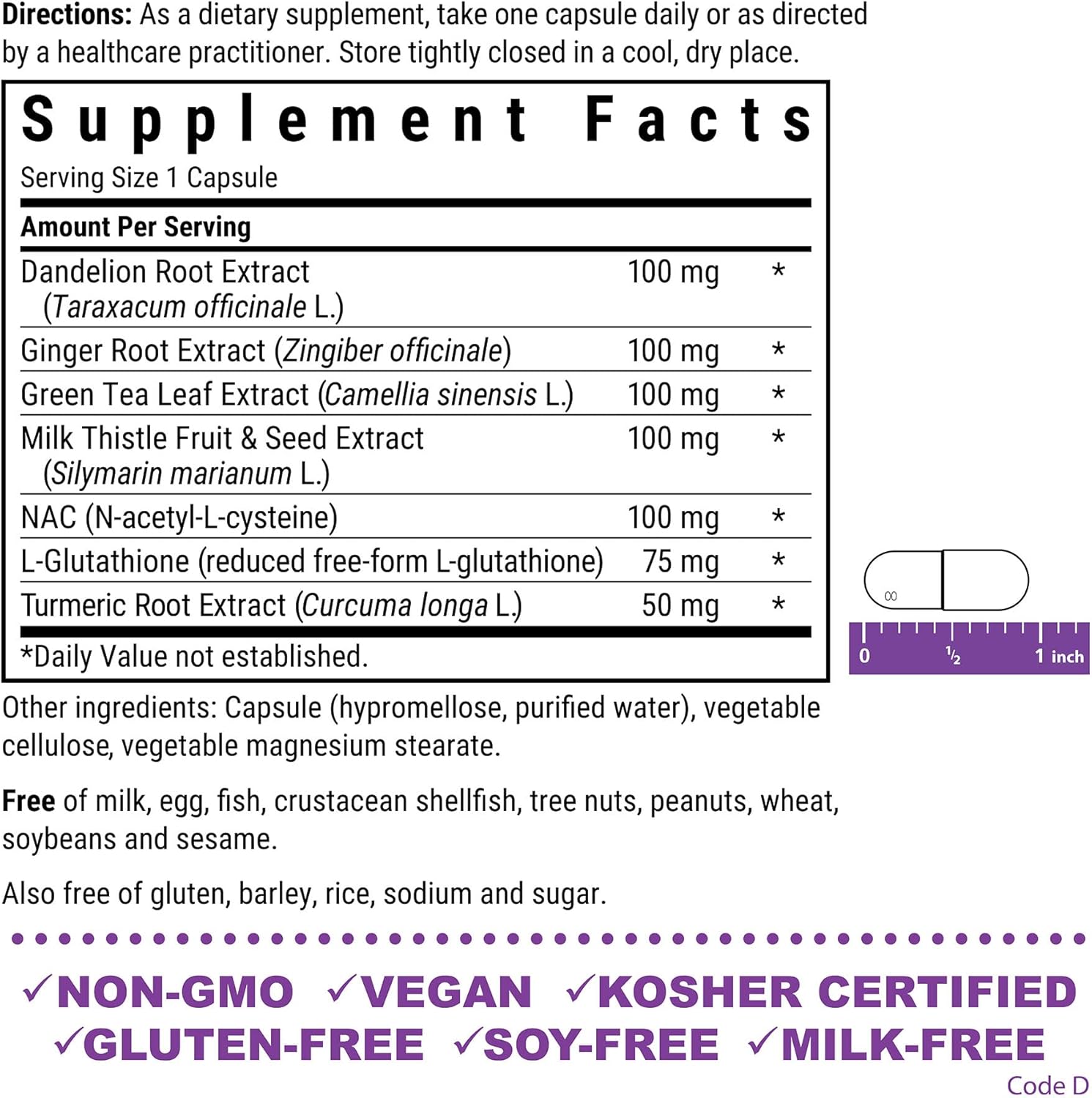 Bluebonnet Nutrition Liver Detox Capsules - Liver Health Support with Antioxidant Protection, Soy-Free, Gluten-Free, Kosher, Non-GMO, Dairy-Free - 60 Servings