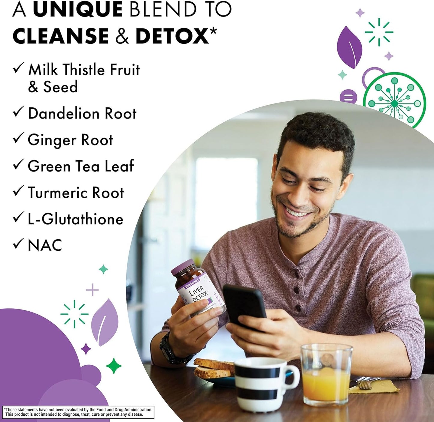 Bluebonnet Nutrition Liver Detox Capsules - Liver Health Support with Antioxidant Protection, Soy-Free, Gluten-Free, Kosher, Non-GMO, Dairy-Free - 60 Servings