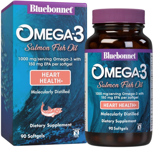 BlueBonnet Nutrition Omega-3 Salmon Oil Softgels - 90 Count Bottle