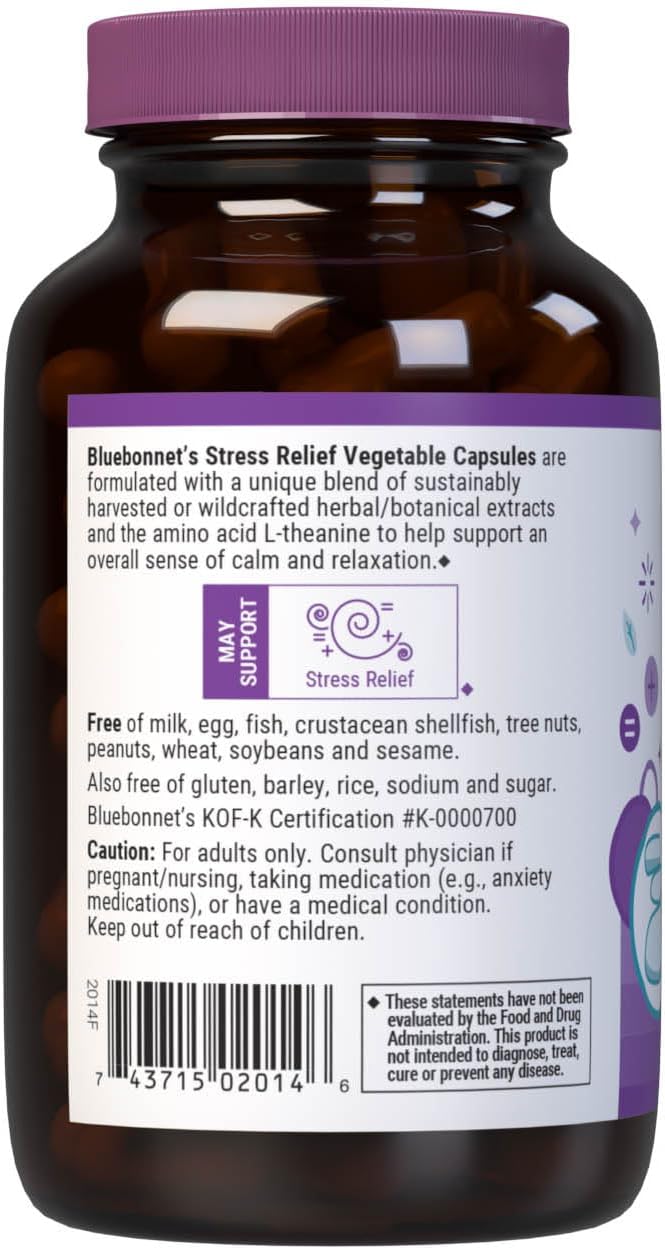 Bluebonnet Nutrition Targeted Choice Stress Relief Capsules, 60 Count