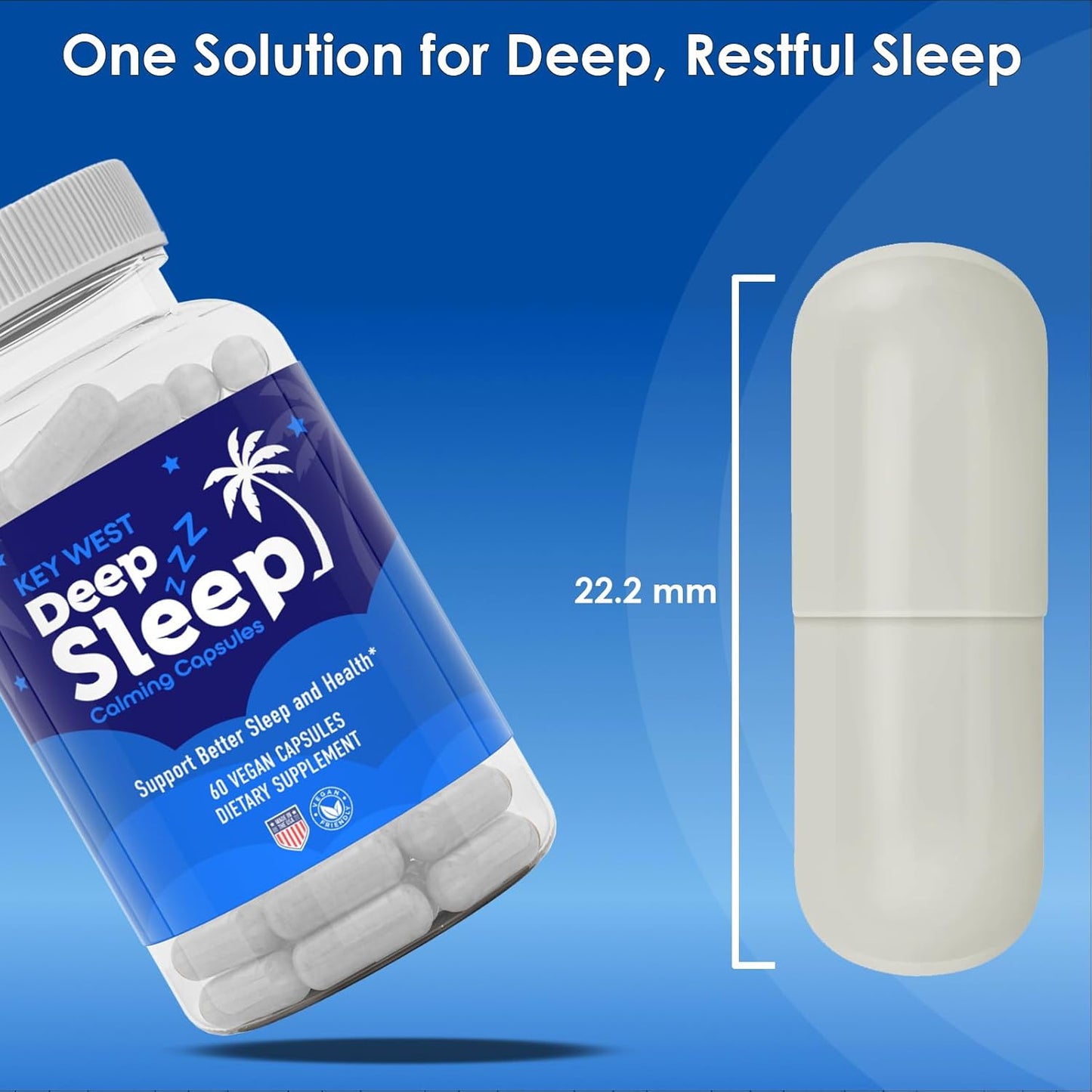 BocaHeal Key West Deep Sleep Capsules - 60 Count Bottle for Restful Sleep