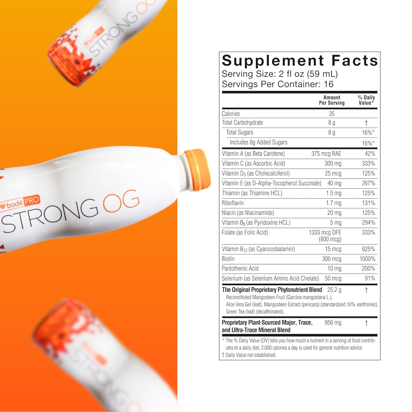 BodePRO Strong OG Liquid Antioxidant with Vitamins and Minerals - Immune Booster - 32fl.oz.