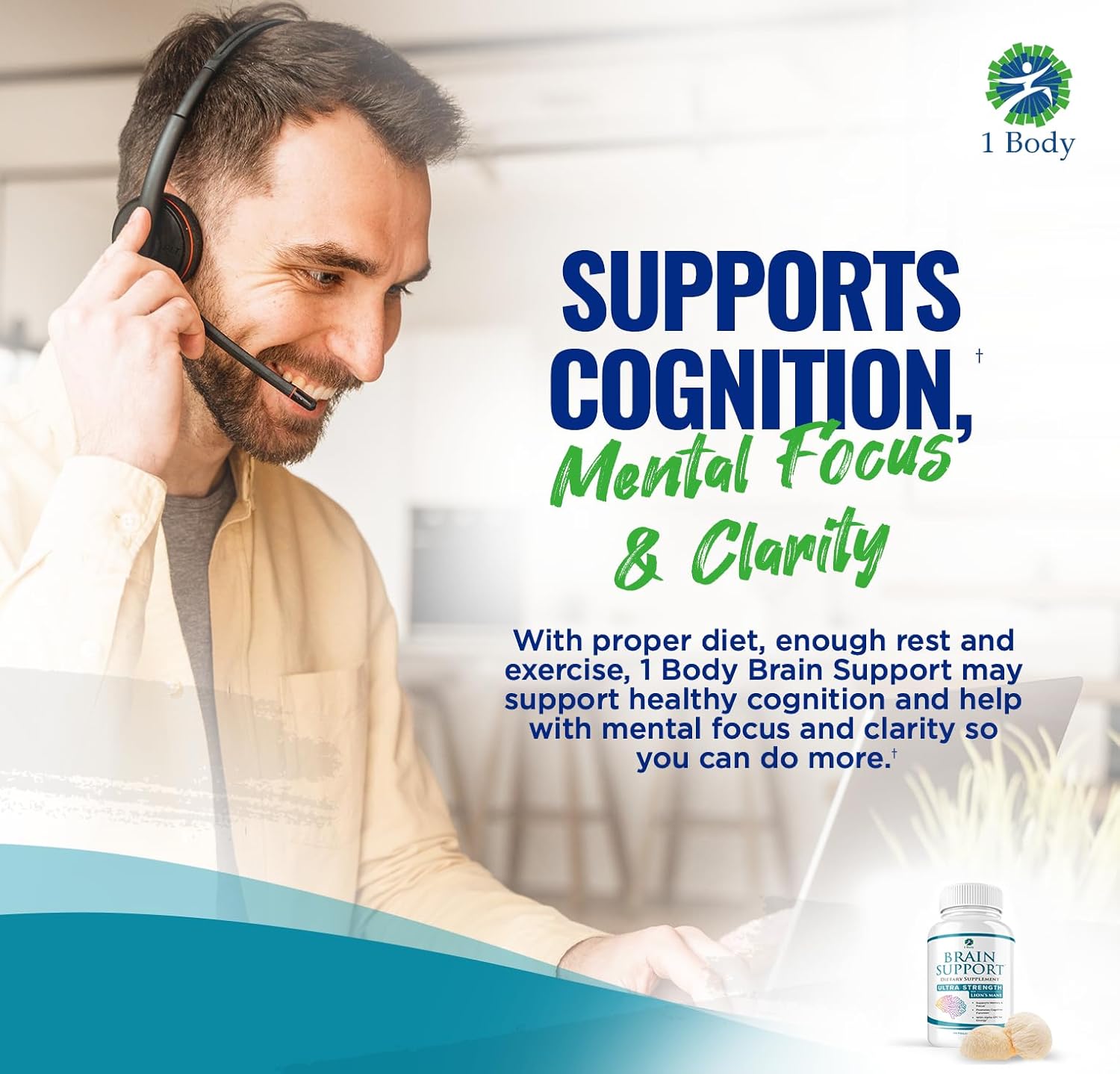 Body Brain Support Triple Pack - Alpha GPC & Lion's Mane Extract - 90 Capsules per Bottle