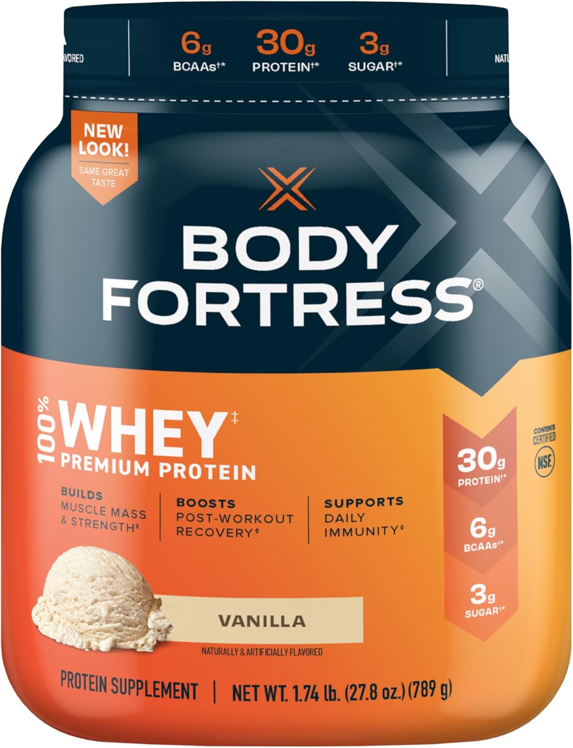 Body Fortress 100% Whey Protein Powder Bundle - Vanilla and Chocolate Flavors, 1.74lbs and 1.78lbs