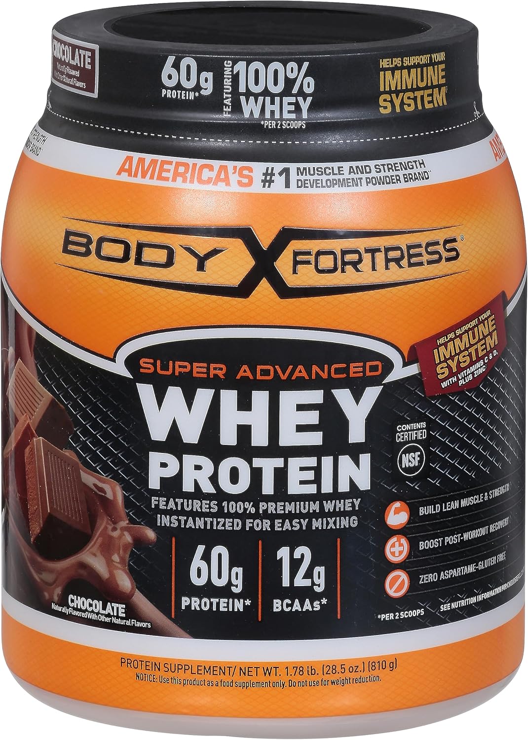 Body Fortress 100% Whey Protein Powder Combo Pack - Chocolate & Chocolate Peanut Butter - 1.78lbs each