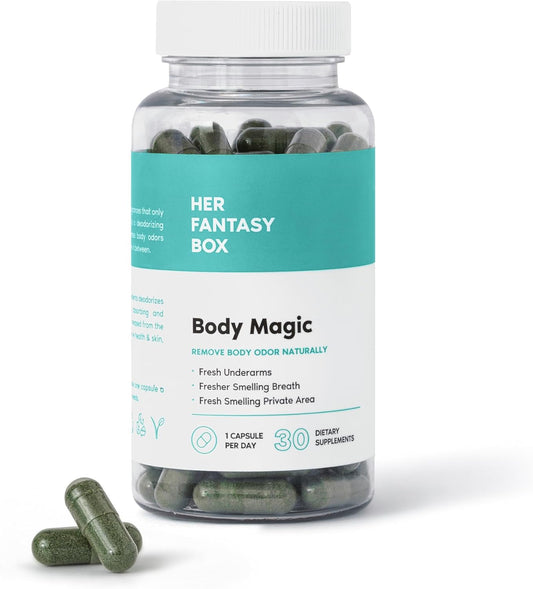 Body Magic Chlorophyll Capsules - 30 Vegan Capsules for Detox, Digestion, Gut Health, Skin Support, and Energy Booster - Natural Formula for Oily Skin