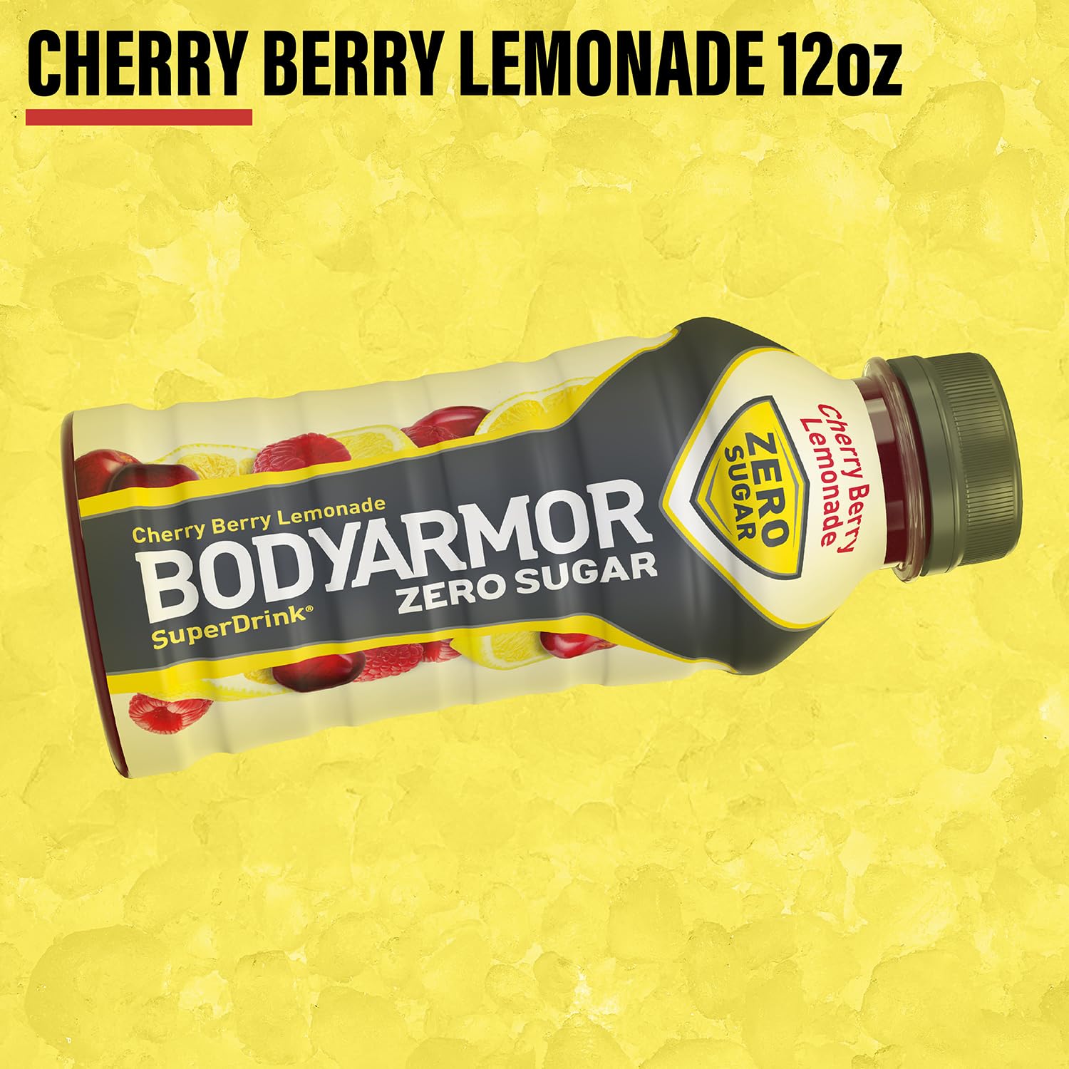 BODYARMOR ZERO Sugar Cherry Berry Lemonade - Sugar Free Sports Drink with Natural Flavors and Electrolytes - 12 fl oz (Pack of 8)
