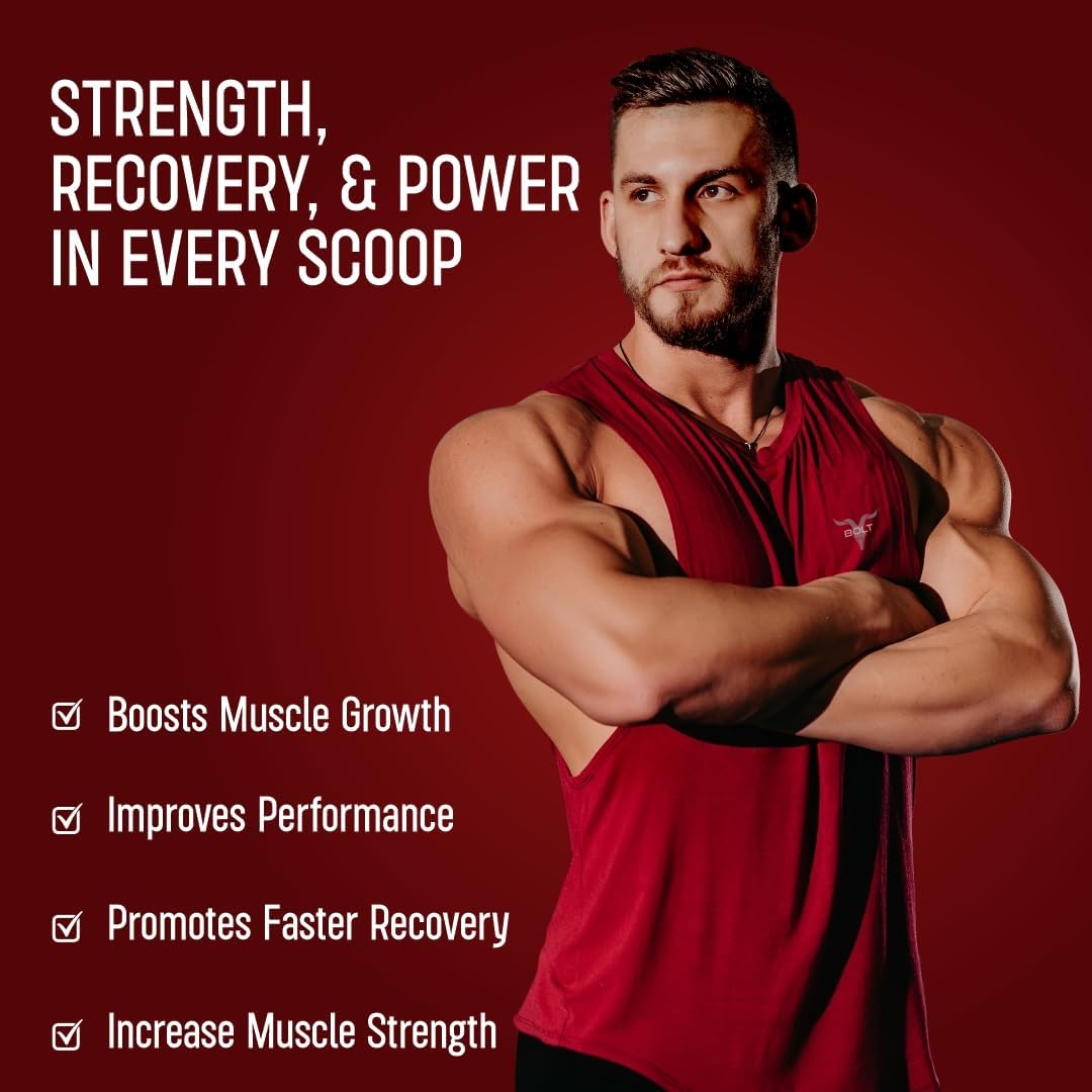 Bolt Nutrition Whey Protein Powder with Phycocyanin for Muscle Building & Recovery | 25g Protein, 6g BCAA | 2LB Madagascar Vanilla