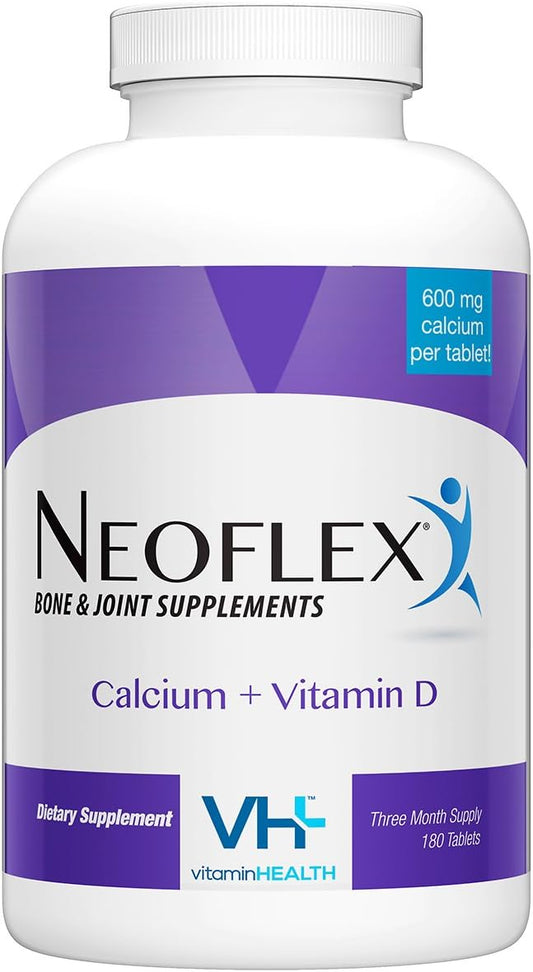 Bone and Joint Health Supplement with Neoflex Calcium and Vitamin D, 180 Capsules for Strong Bones