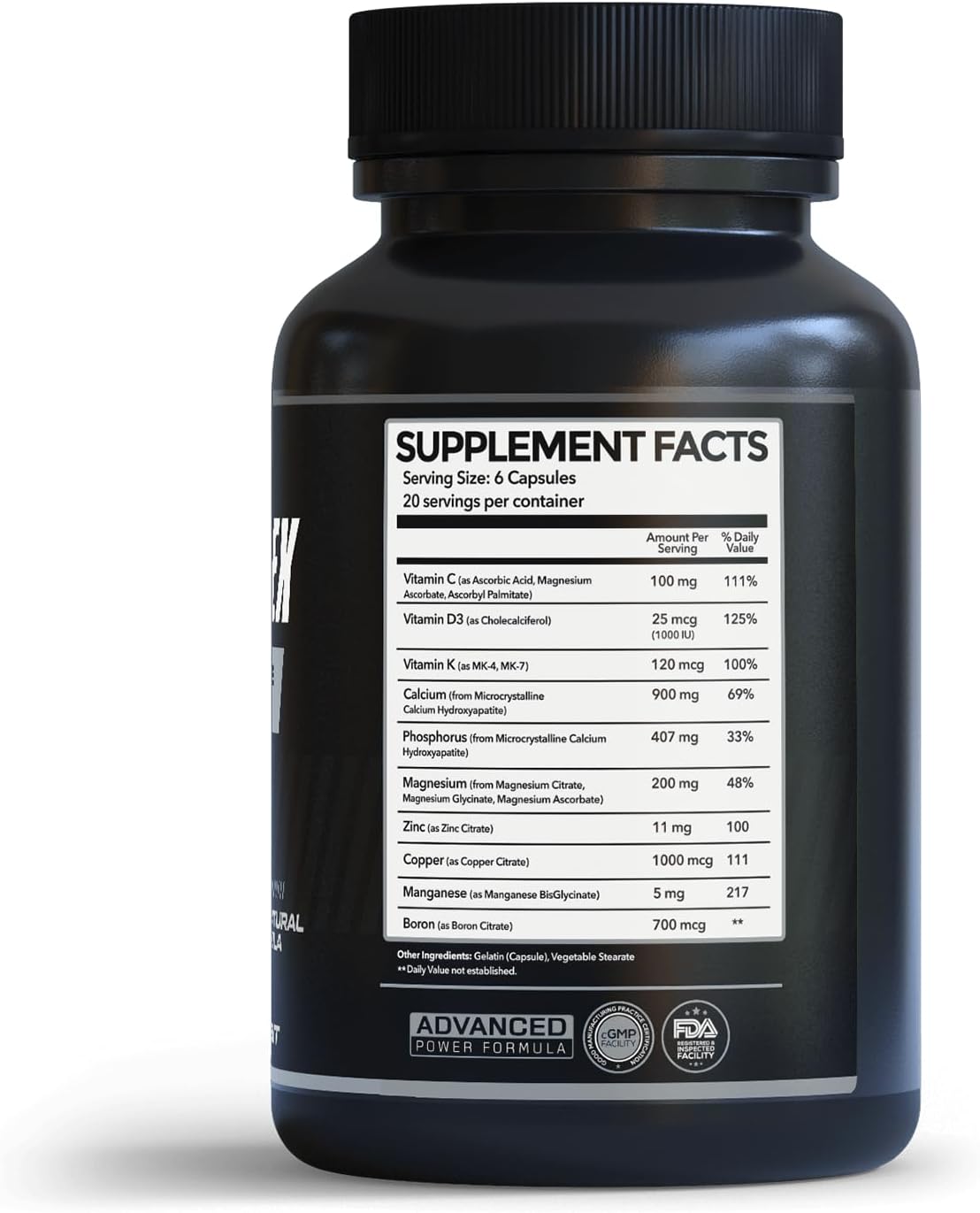 Bone Complex for Men 40's, 50's+ | Reduce Bone Loss with Vitamins D3, C, K | Support Bone Density & Active Lifestyle