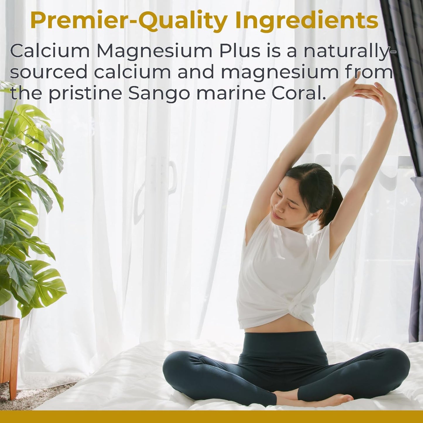 Bone Health Calcium Magnesium Supplement with Mushroom Complex - 90 Capsules