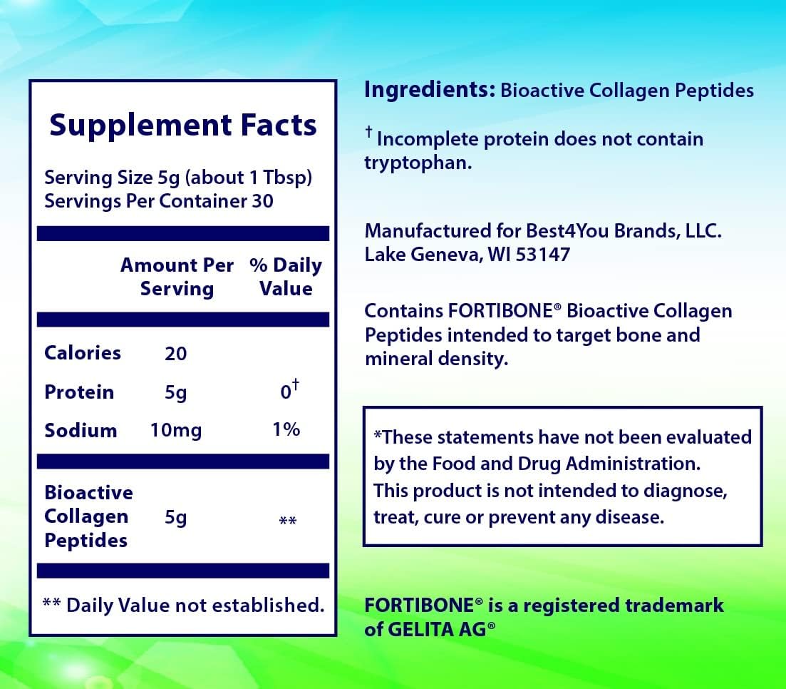 Bone Health Collagen Powder Supplement with Bioactive Peptides - Hydrolyzed, Unflavored, Protein-Rich Formula for Gluten Free and Kosher Diet - 30 Day Supply in 2-Pack