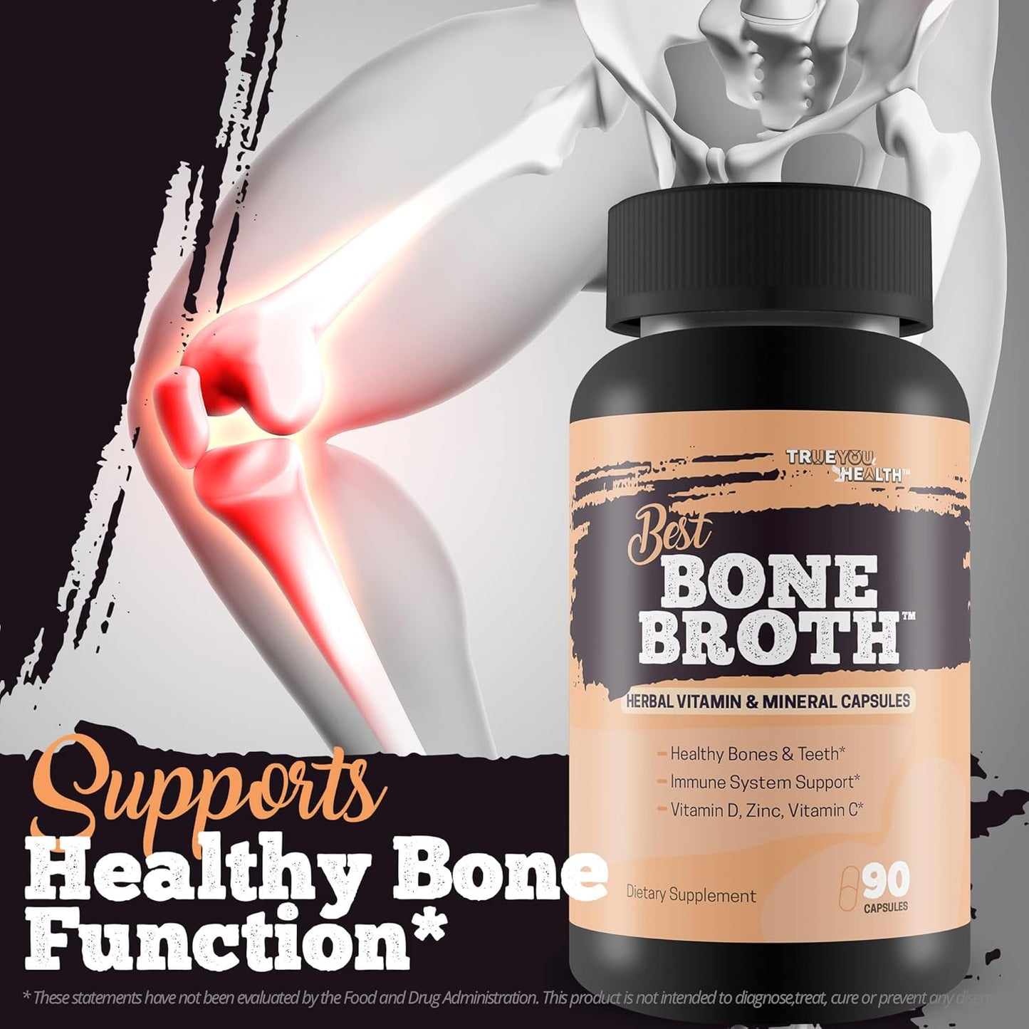 Bone Health & Immunity Supplement Capsules for Men & Women Over 50 - Vitamin D Rich Formula for Strong Bones and Immune System Support