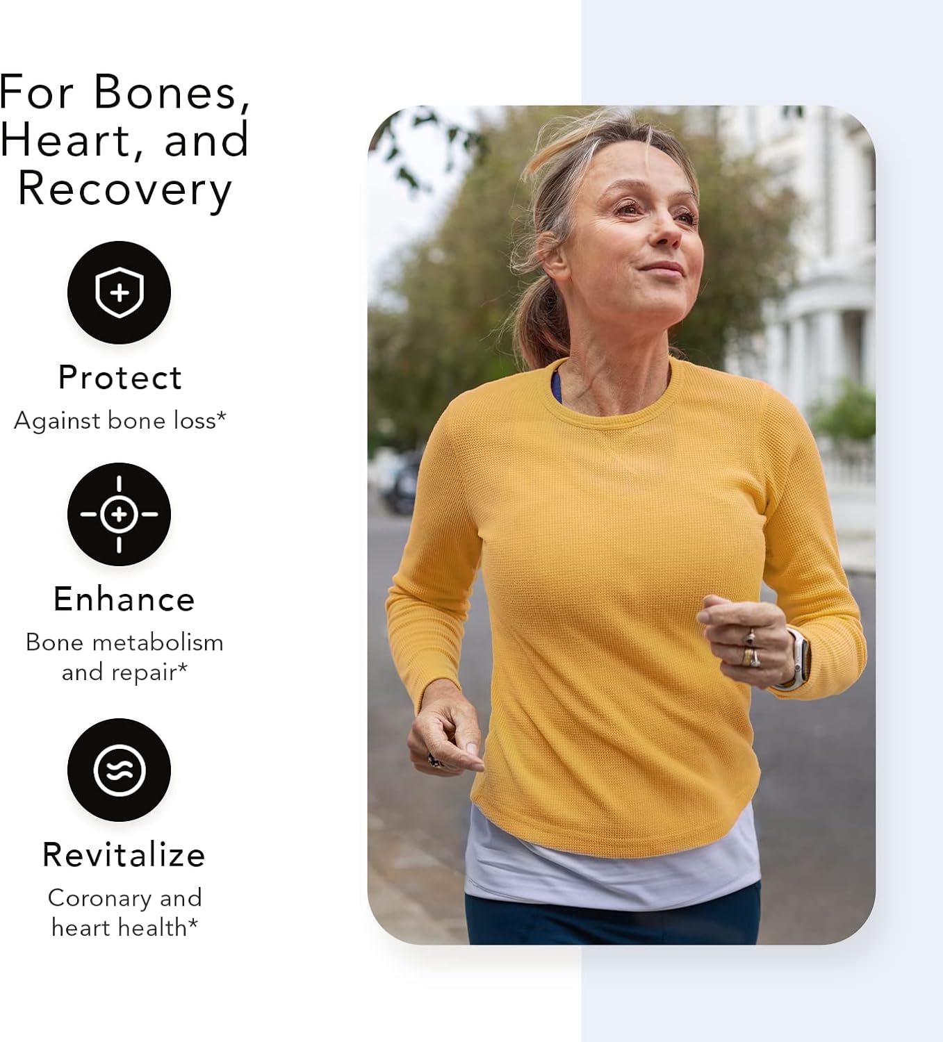 Bone Health & Recovery Support Supplements - 60 Ct. with Ipriflavone, Boron, Magnesium, Vitamin K2, and D3 for Men & Women, Optimal Calcium Utilization*