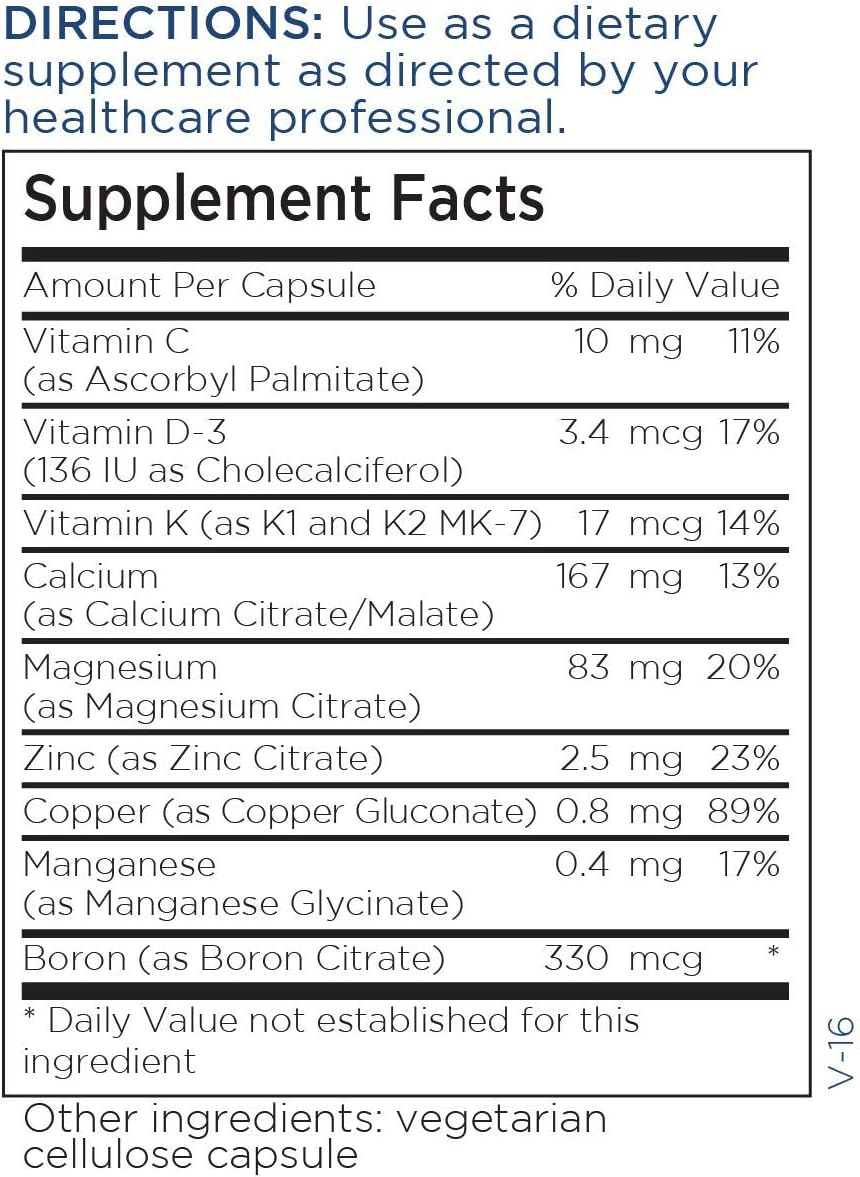 Bone Health Support Supplement with Calcium, Vitamins D, K2 + Minerals (180 Capsules) - Metabolic Maintenance Rebuild