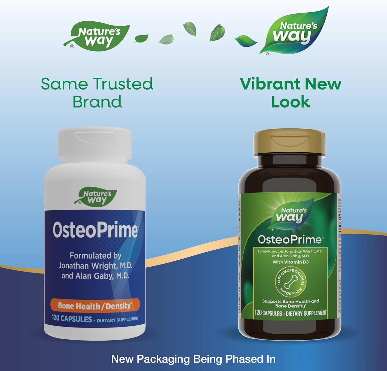 Bone Health Support Supplement with Vitamin D3 - Nature's Way OsteoPrime, 120 Vegetarian Capsules