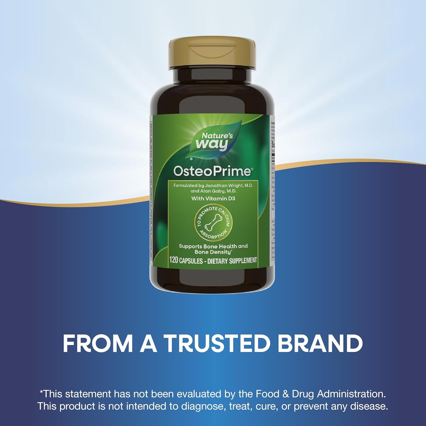Bone Health Support Supplement with Vitamin D3 - Nature's Way OsteoPrime, 120 Vegetarian Capsules