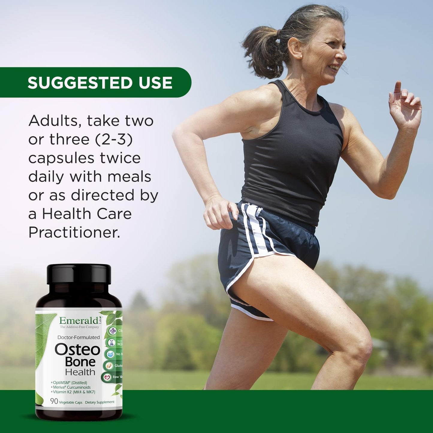 Bone & Joint Health Supplement with Vitamin D3, K2, Calcium, Magnesium - 90 Capsules