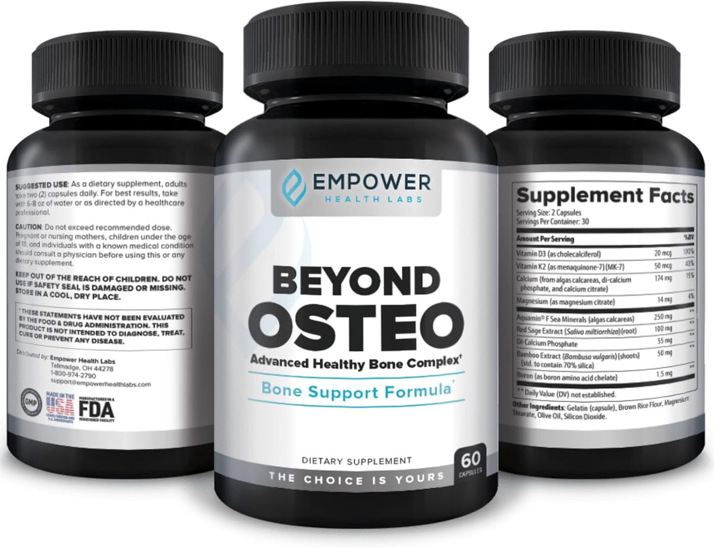 Bone Renewal Beyond Osteo Supplement with Magnesium and Vitamin K2 - 30 Day Supply by Empower Health Labs