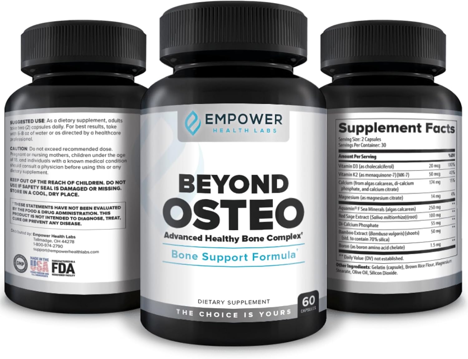 Bone Renewal Beyond Osteo Supplement with Magnesium and Vitamin K2 - 30 Day Supply by Empower Health Labs