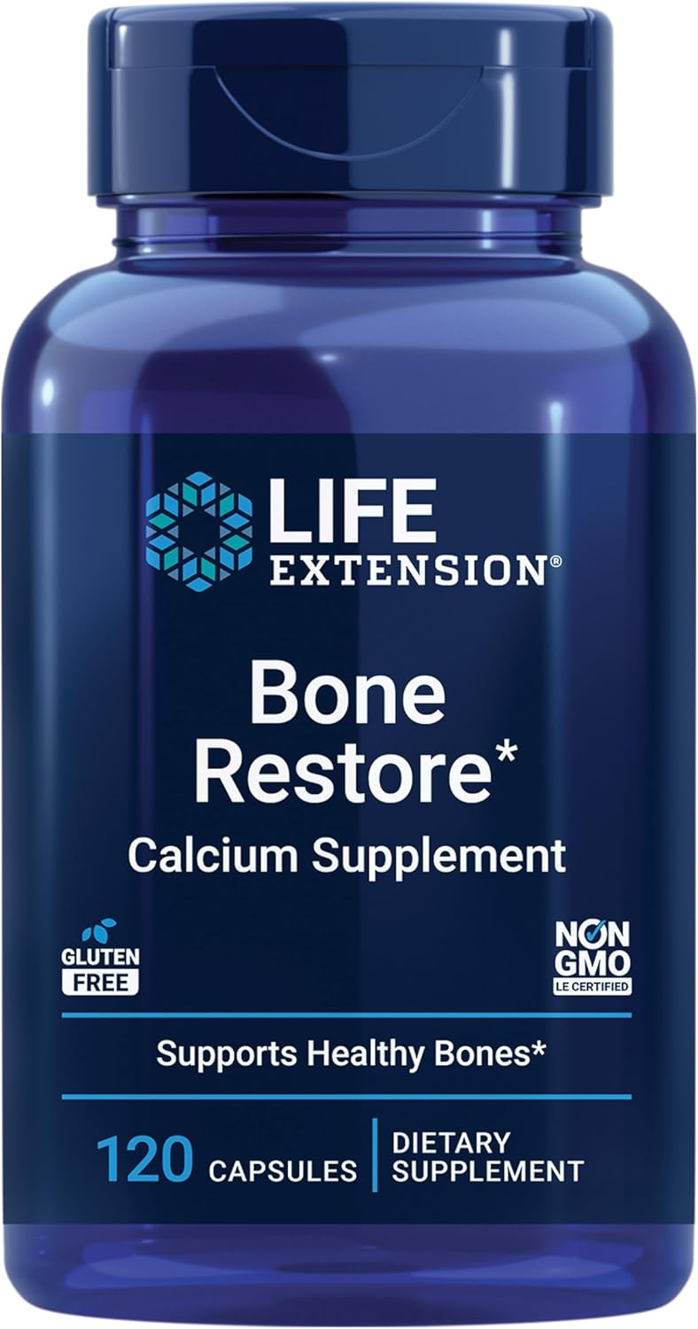 Bone Restore: Supports Healthy Bone Density with Calcium, Vitamin D3, Magnesium, Zinc, Boron - Non-GMO, Gluten-Free - 120 Capsules