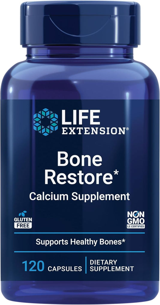 Bone Restore: Supports Healthy Bone Density with Calcium, Vitamin D3, Magnesium, Zinc, Boron - Non-GMO, Gluten-Free - 120 Capsules