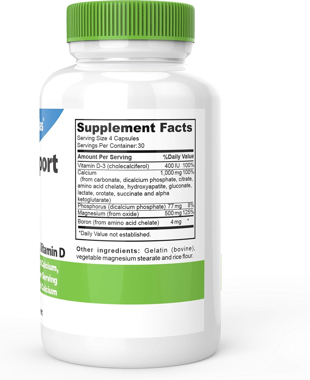 Bone Support Calcium Supplement with Vitamin D, Magnesium, and Boron - 1000mg, 30 Day Supply
