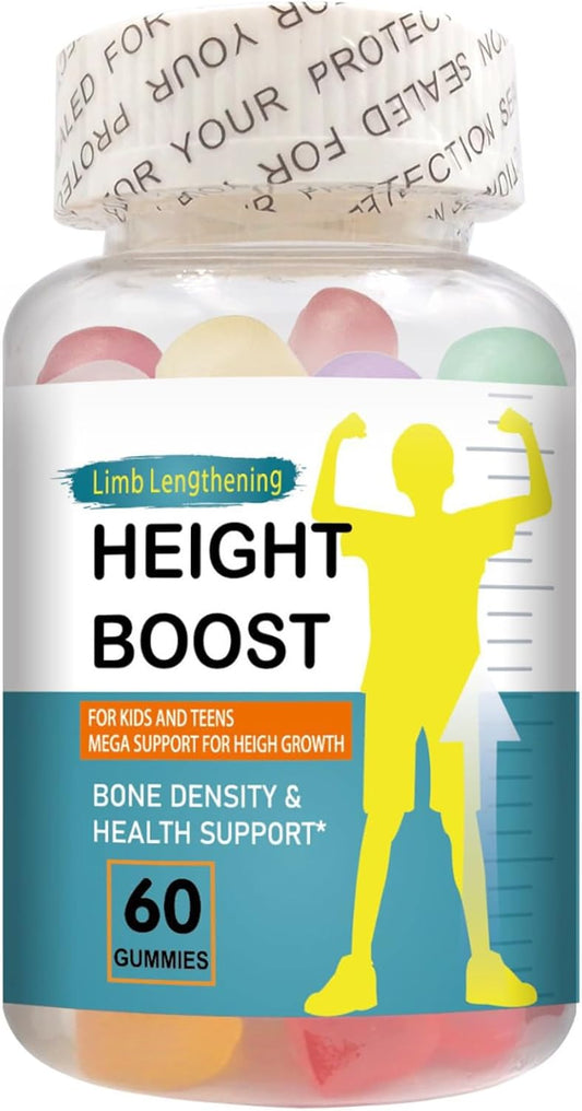 Bone Support Gummies for Kids and Teens - Natural Curves Height Boost with K2, Calcium, Vitamin D3, and Collagen Hydrolysate