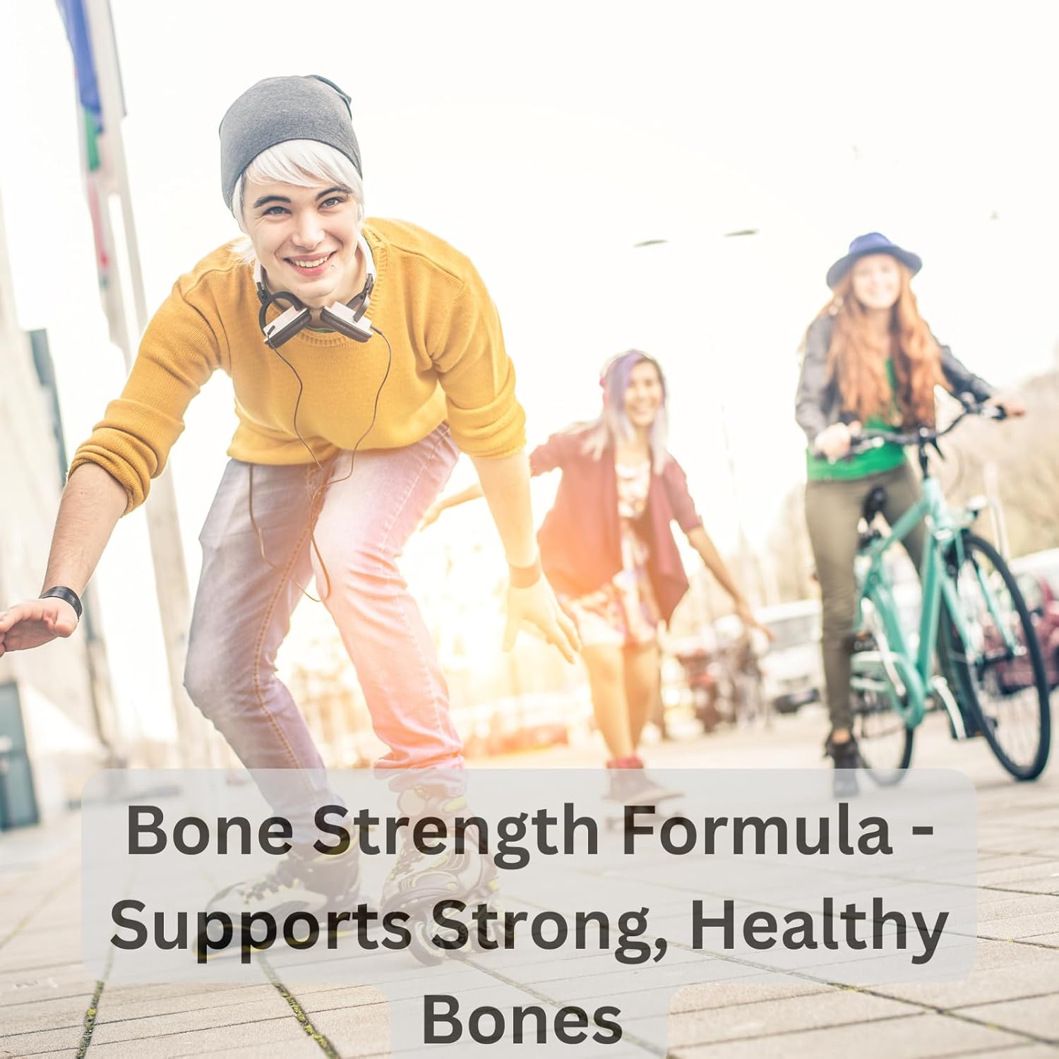 Bone Support Gummies for Kids and Teens - Natural Curves Height Boost with K2, Calcium, Vitamin D3, and Collagen Hydrolysate