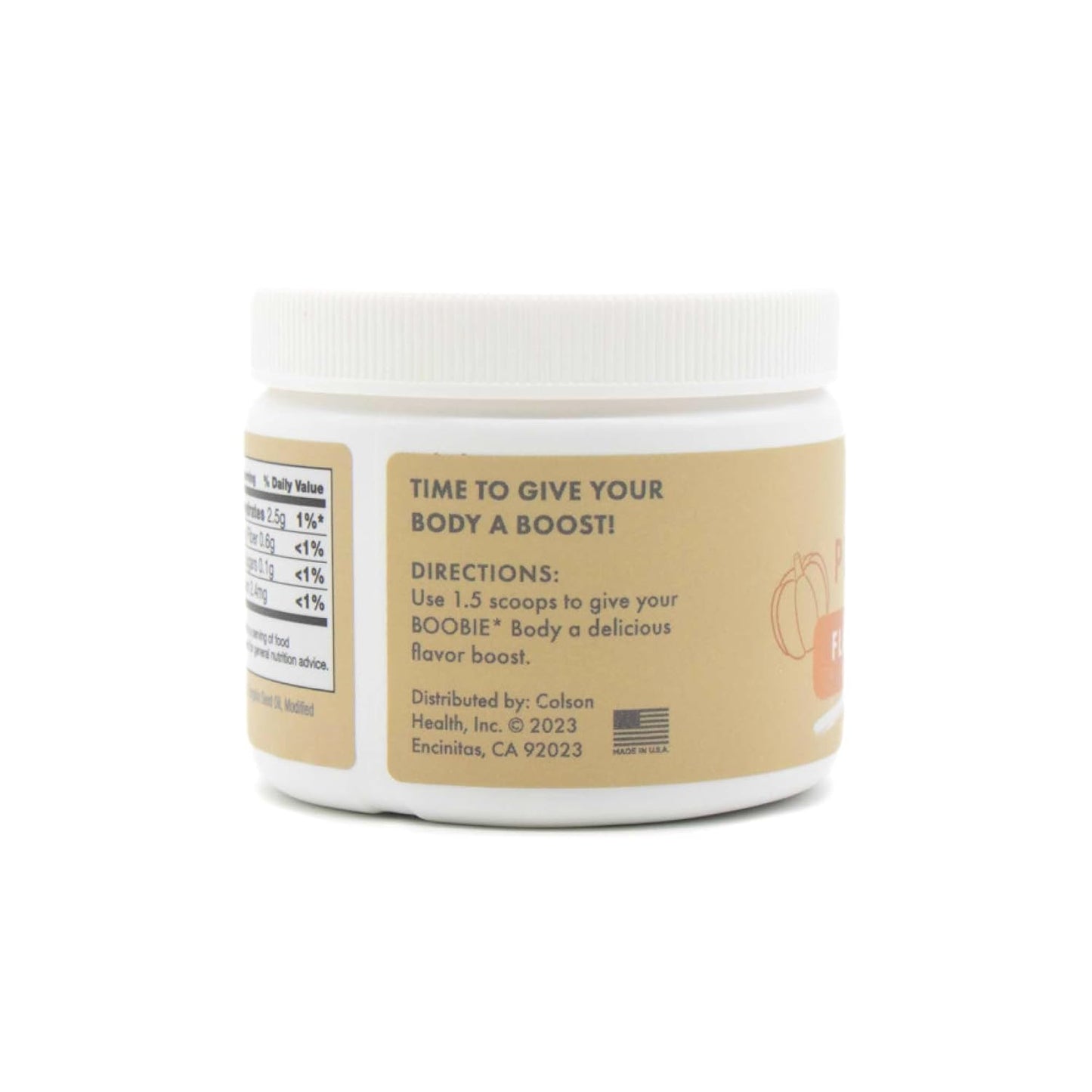 Boobie Body Flavor Boosts with Prebiotic Fiber and MCT Oil for Moms - Pumpkin Flavor - 1.32oz Pack - Supports Gut Health, Metabolism, Energy - Compatible with Protein Powders