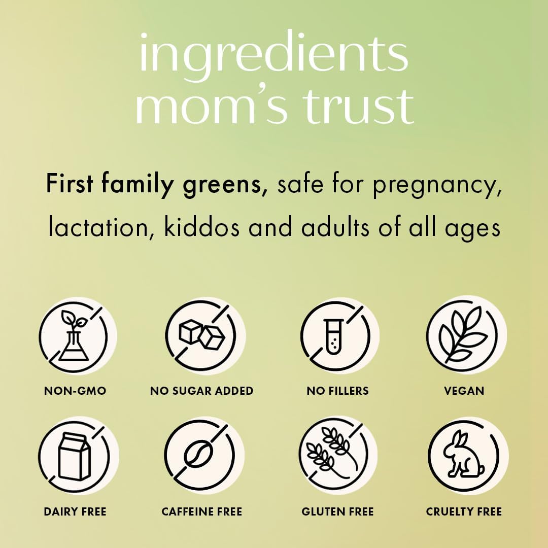 Boobie Mother of All Greens: Daily Super Greens Powder for Moms & Families | Vegan, Gluten-Free, Sugar-Free | 40+ Essential Nutrients | Light Berry Flavor | 30 Servings