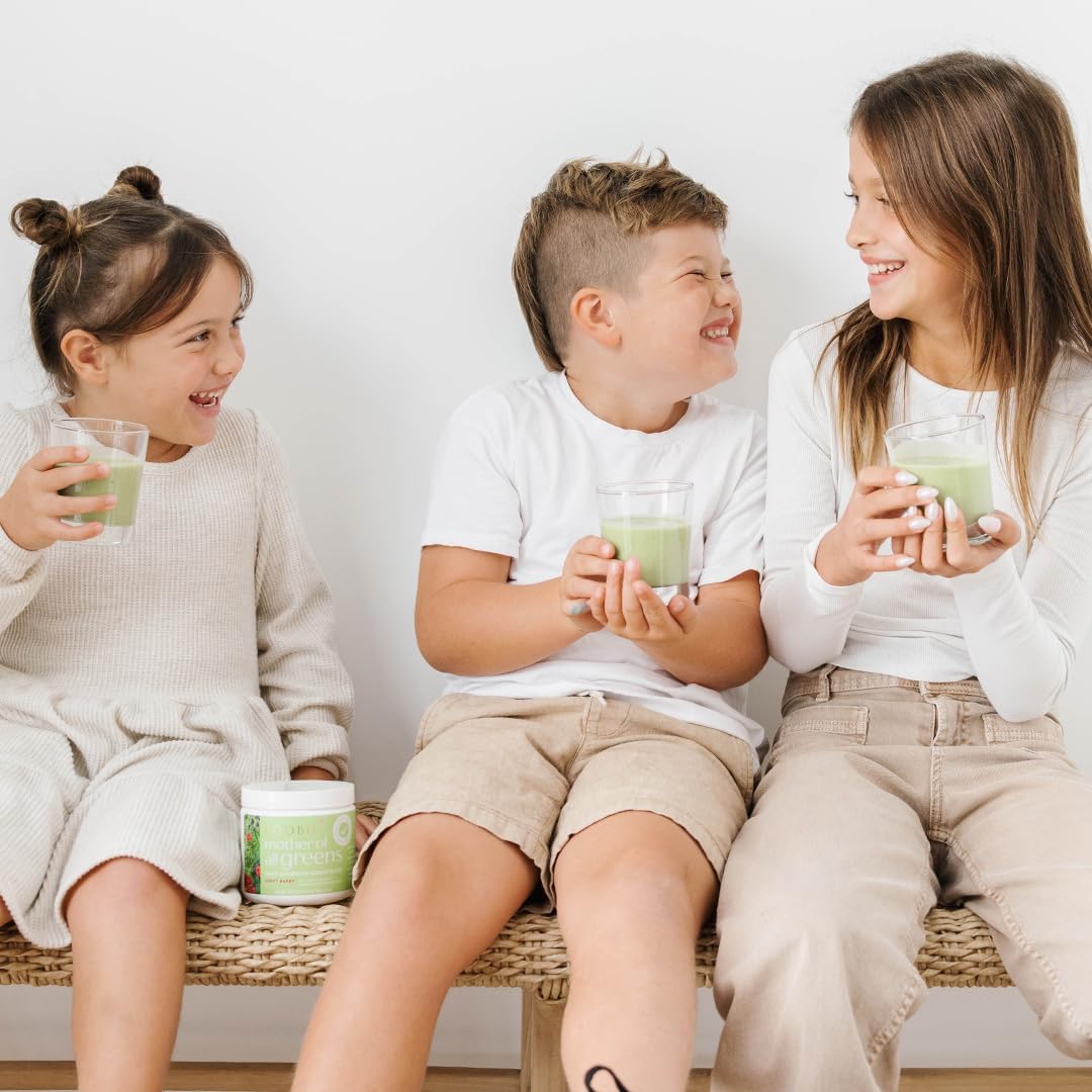 Boobie Mother of All Greens: Daily Super Greens Powder for Moms & Families | Vegan, Gluten-Free, Sugar-Free | 40+ Essential Nutrients | Light Berry Flavor | 30 Servings