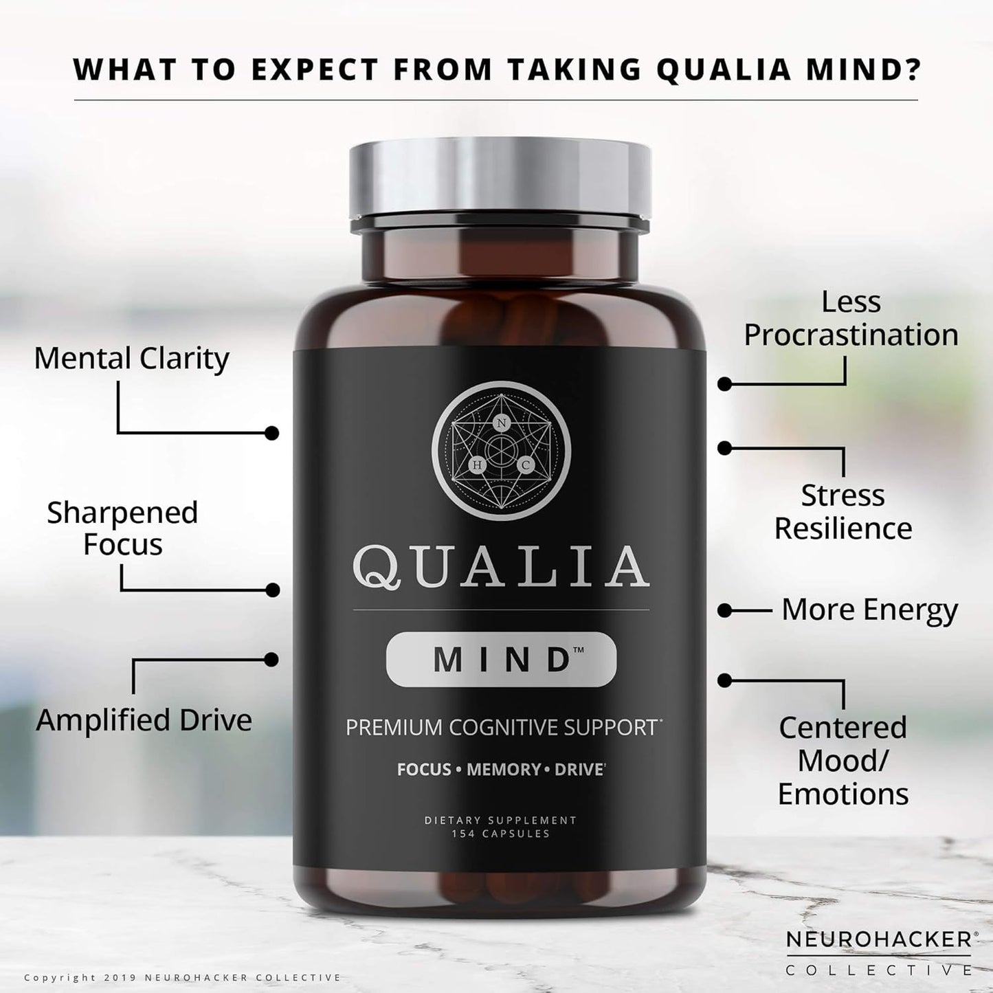 Boost Memory, Focus, & Concentration with Neurohacker Collective Qualia Mind & NAD+ Bundle - Top Brain Supplements for 50% NAD+ Increase