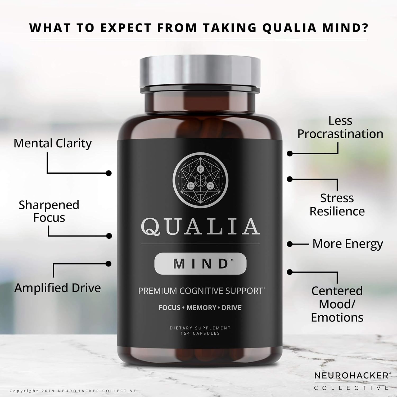 Boost Memory, Focus, & Concentration with Neurohacker Collective Qualia Mind & NAD+ Bundle - Top Brain Supplements for 50% NAD+ Increase