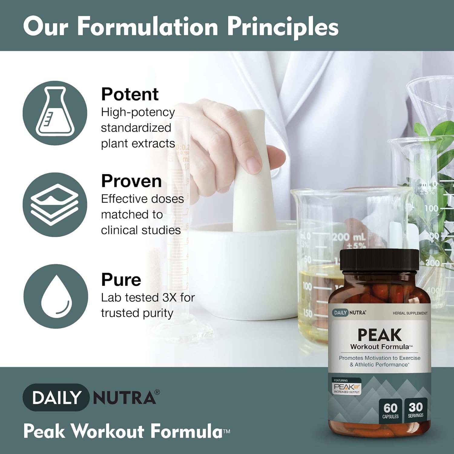 Boost Workout Performance with DailyNutra Peak Formula - Enhanced Motivation and Recovery | ATP, Boswellia, Ashwagandha Pre-Workout Supplement (3-Pack)